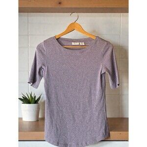 Sigrid Olsen Short Sleeve Knit Tee Women’s XS Purple Lavender Crew Neck